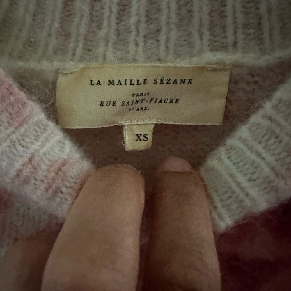 Sezane Floral Crew Neck Sweater - Pink, Green, Yellow - Picture 2 of 2